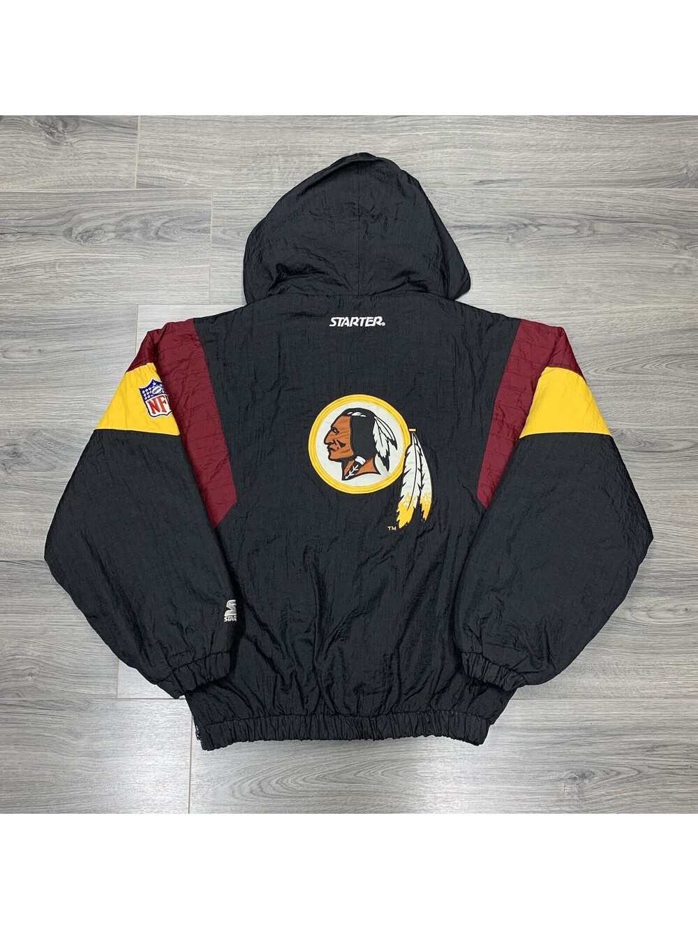 Vintage 1990S Starter Washington Redskins Jacket XL Rare Men’s Black Quarter Zip